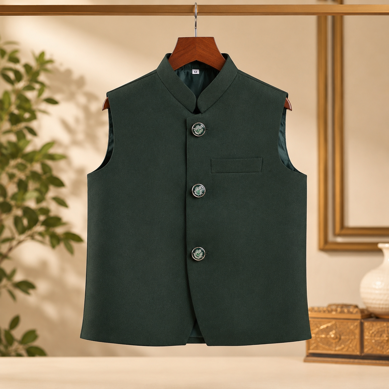 Kids Green Waiscoat