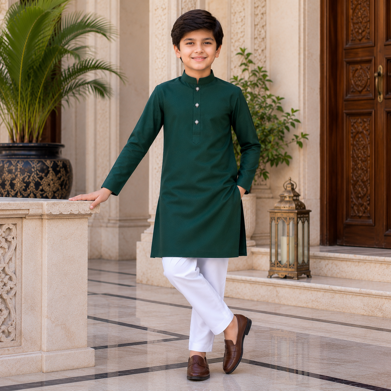 Green Premium Kurta Trouser