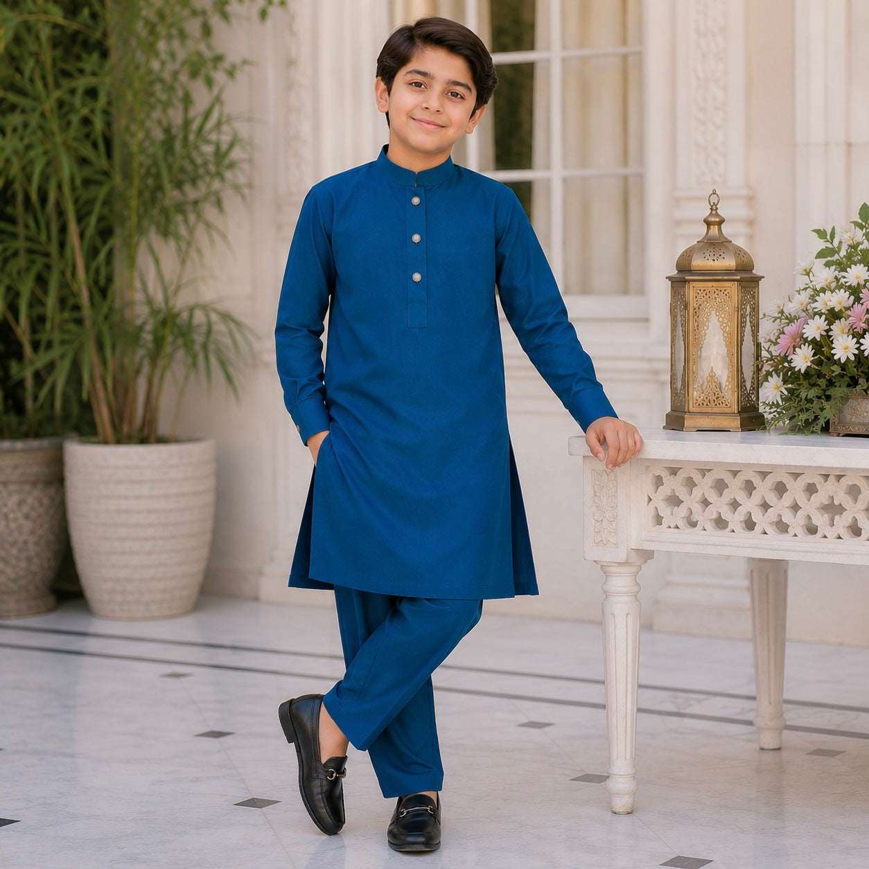 Teal Blue Premium Kurta Pajama/Shalwar