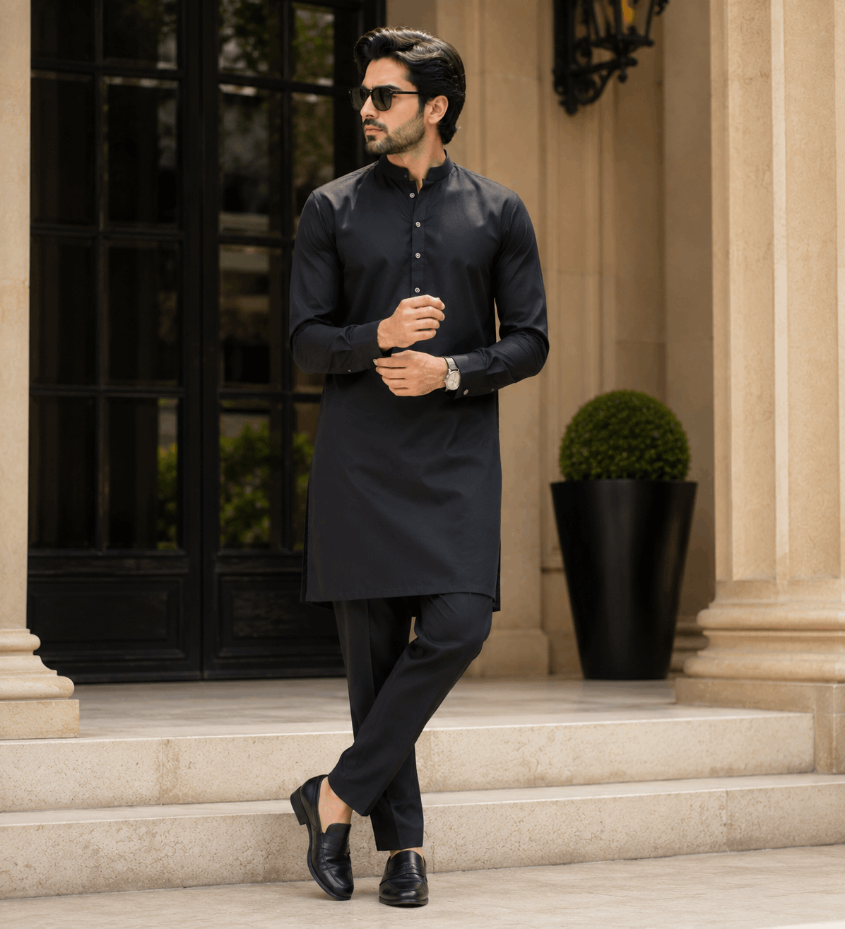 Jet Black Premium Kurta Pajama/Shalwar
