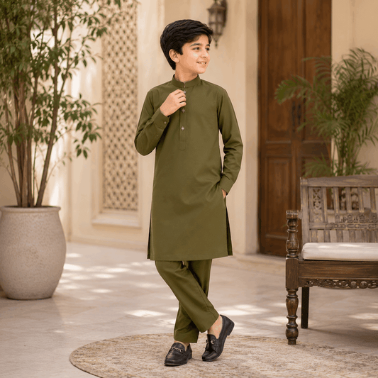 Olive Green Premium Kurta Pajama/Shalwar