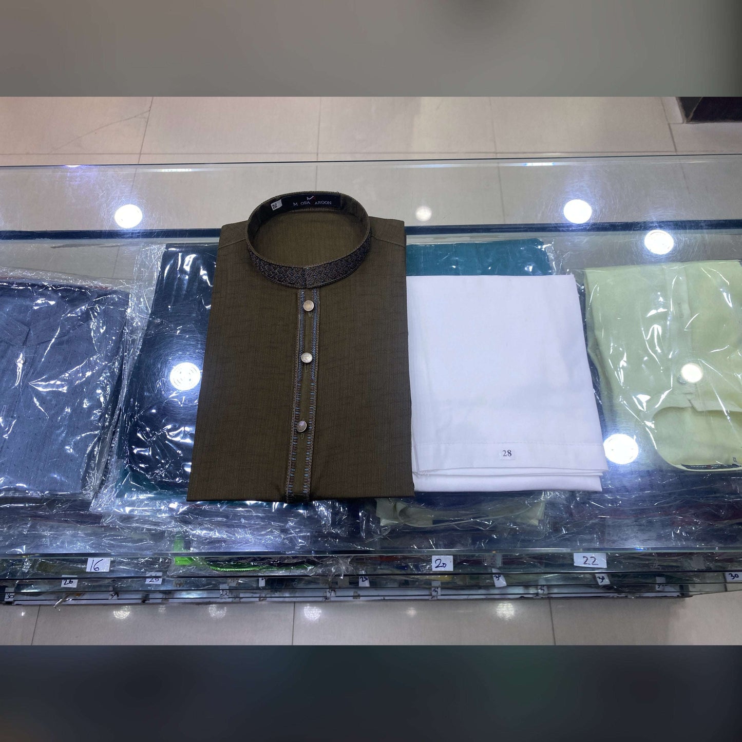 Dark Olive Green Embroided Pure Cotton Kurta Pajama