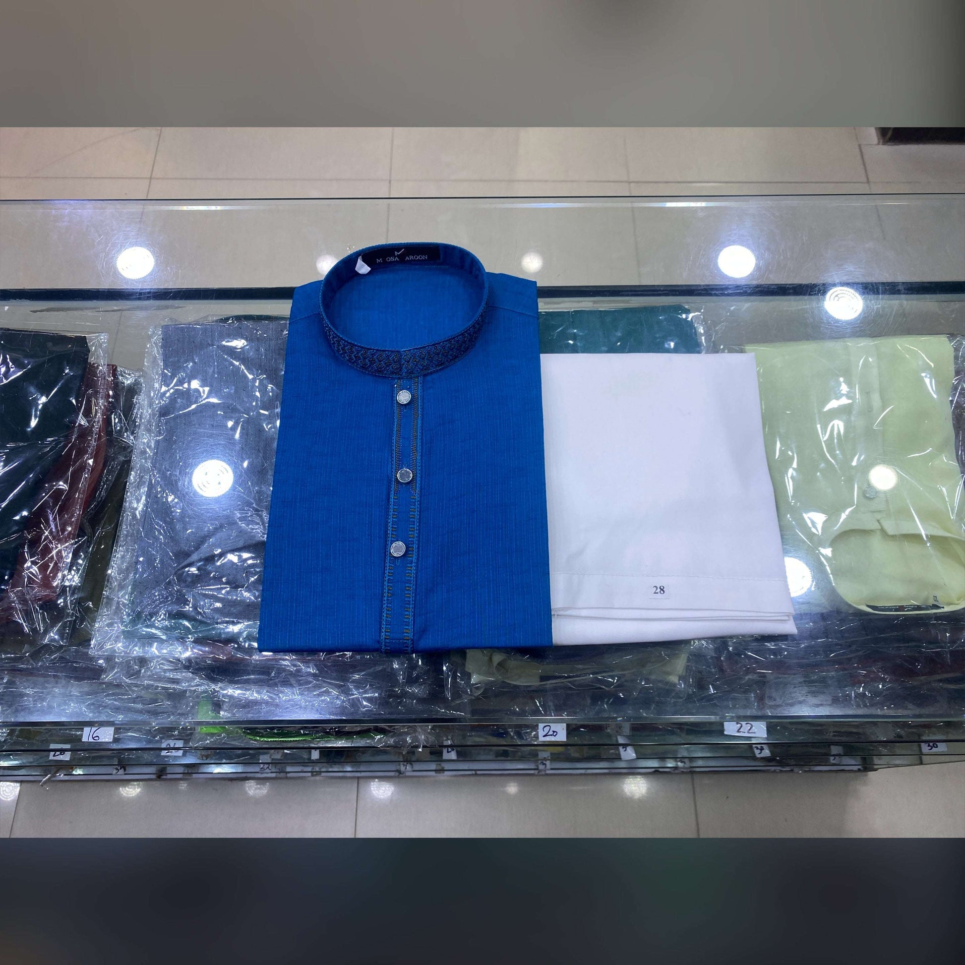 Royal Blue Embroided Pure Cotton Kurta Pajama