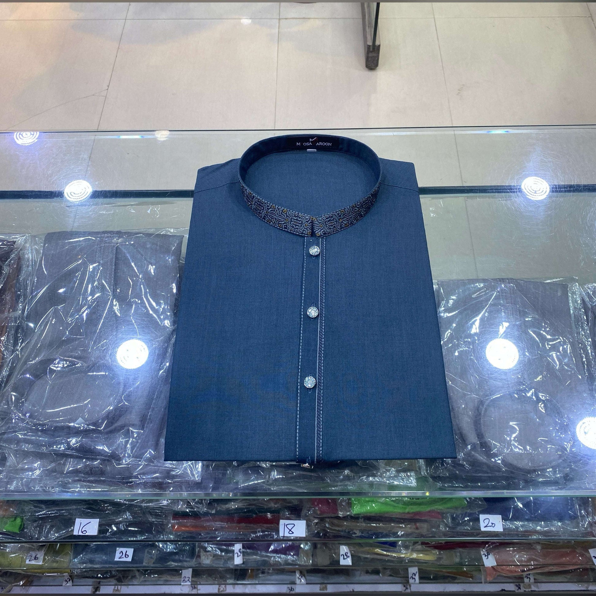 Deep Teal Embroidered Kurta Pajama/Shalwar