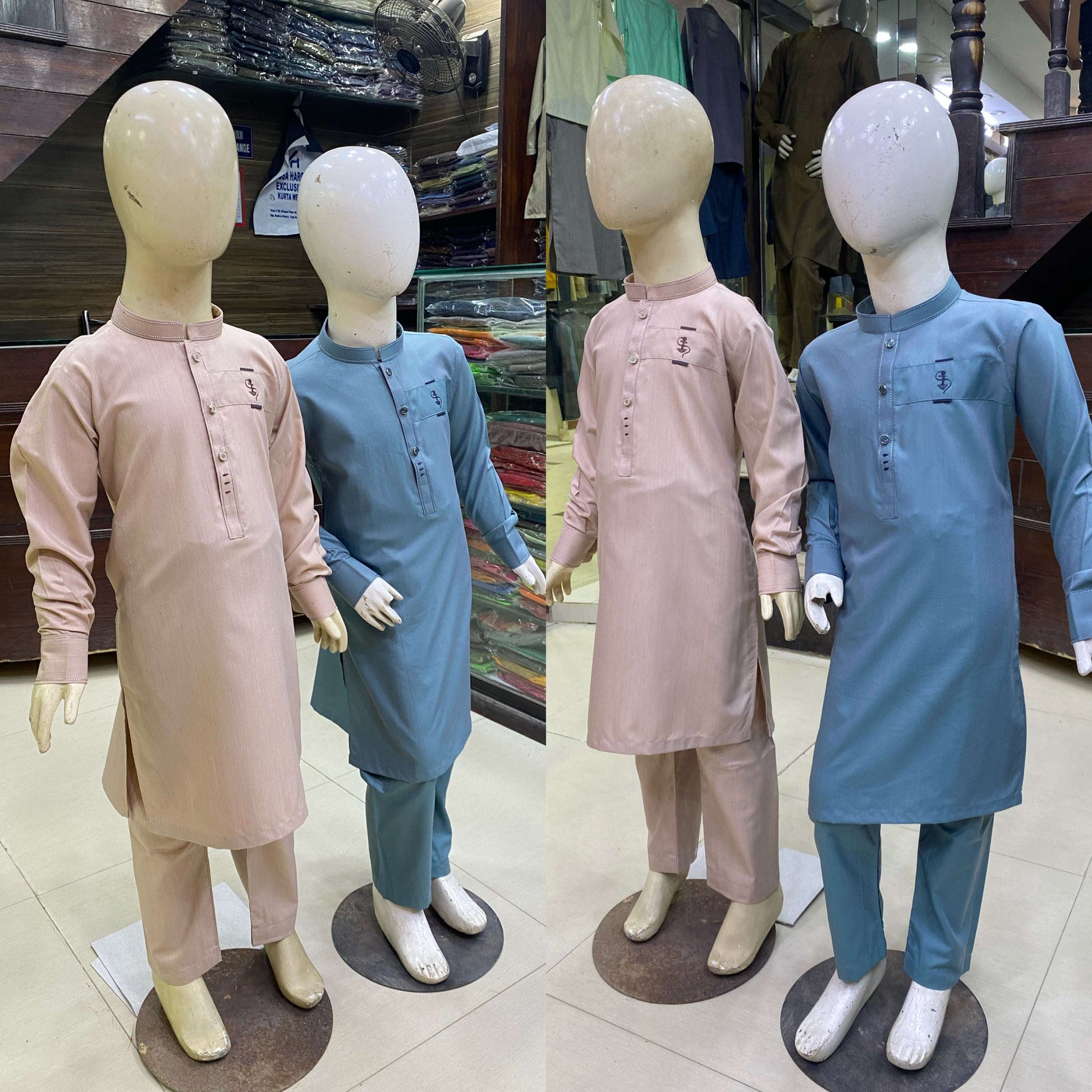 Cornflower Blue Designing Kurta Pajama/Shalwar