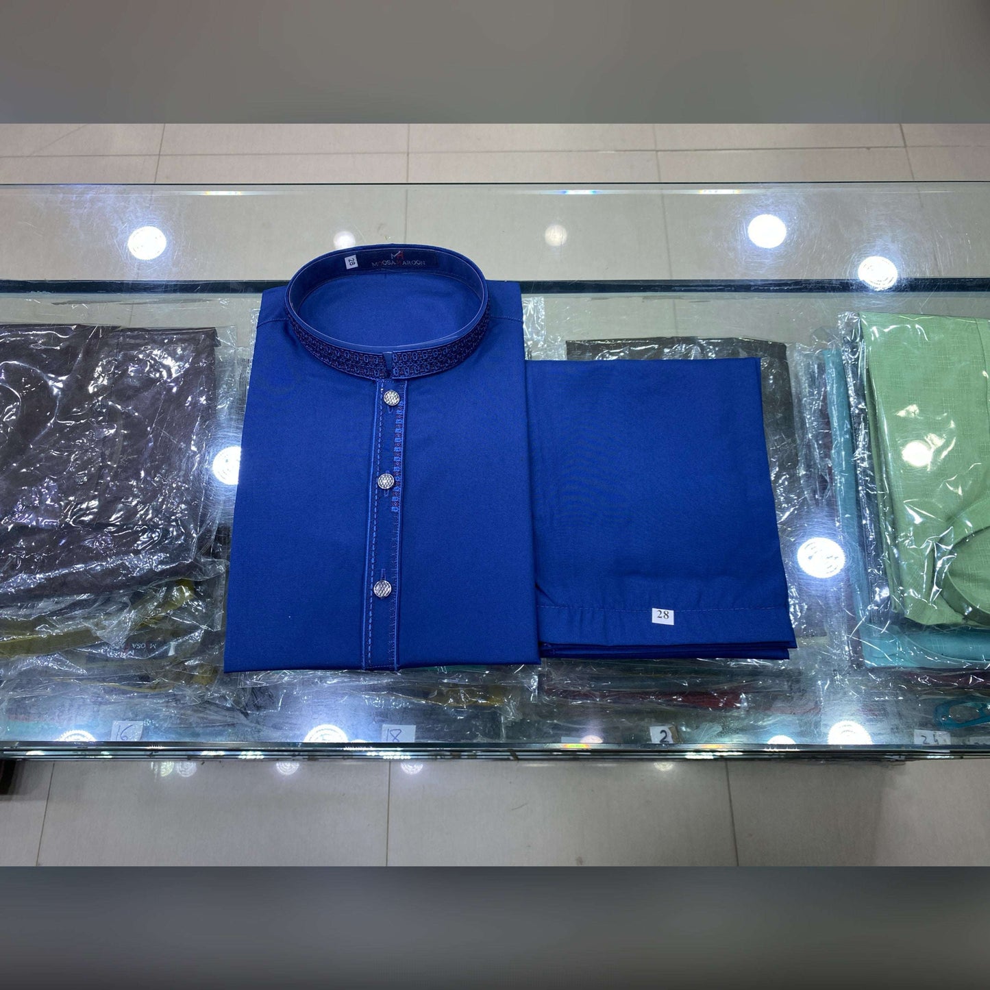 Royal Blue Embroidered Kurta Pajama/Shalwar