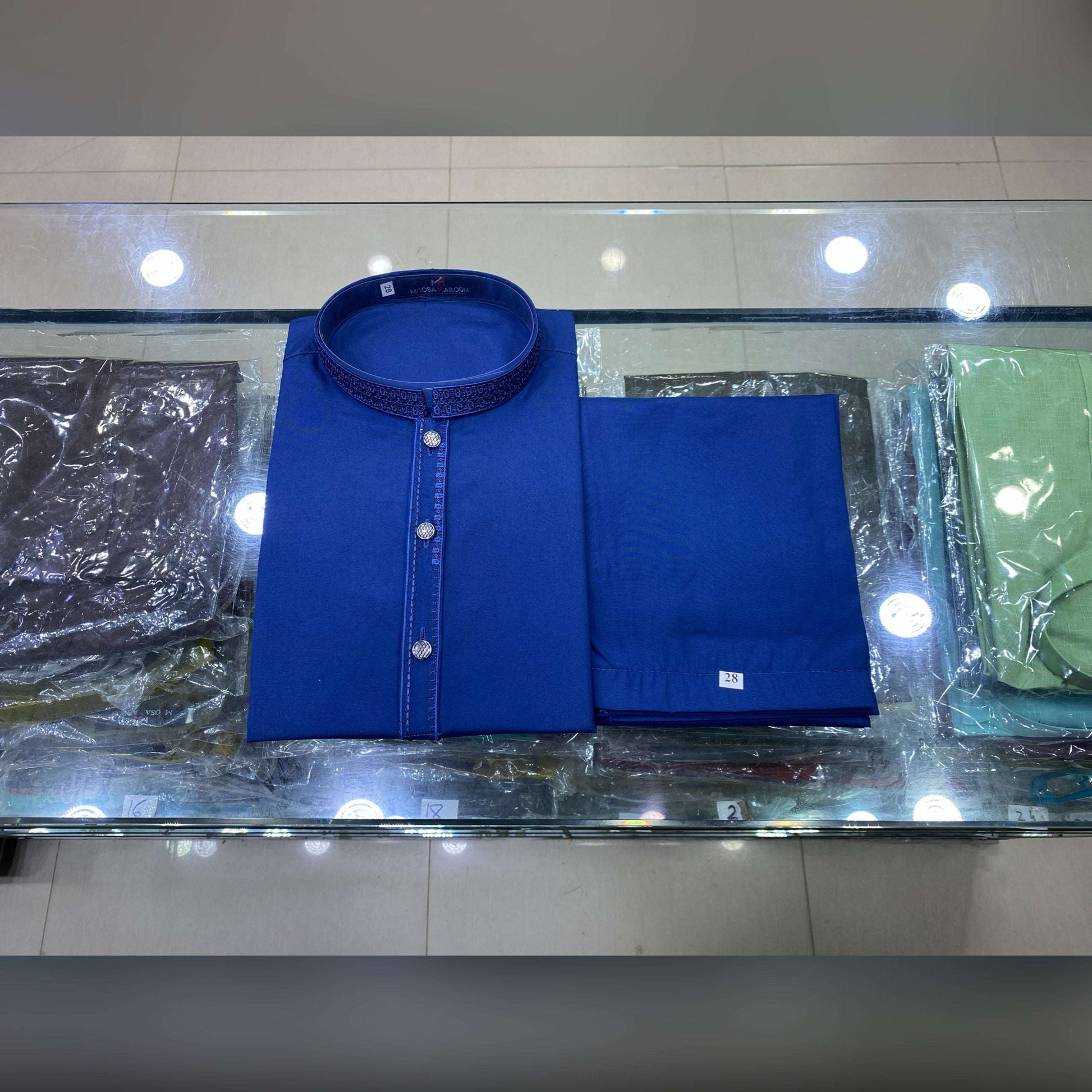 Royal Blue Embroidered Kurta Pajama/Shalwar