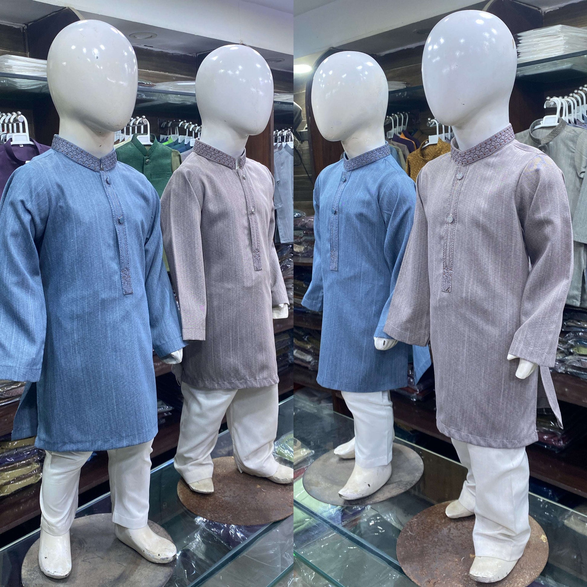 Smoky Grey Embroidered Kurta Pajama