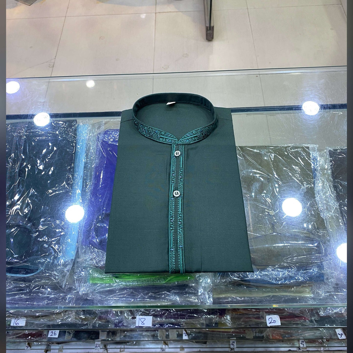 Bottle Green Embroidered Kurta Pajama