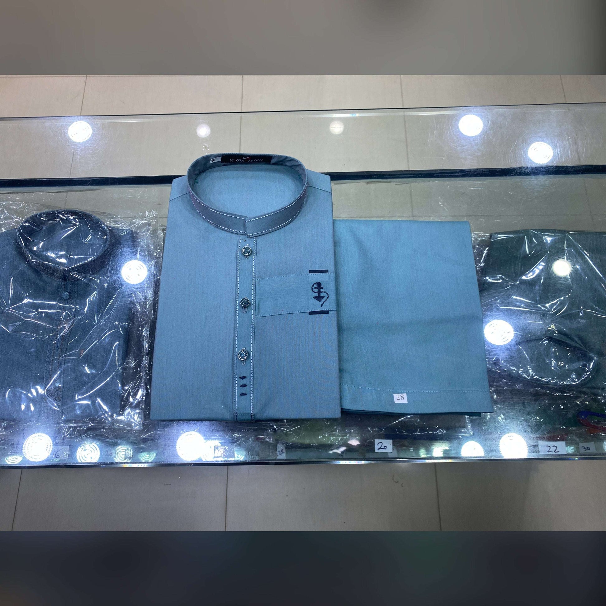 Steel Blue Designing Kurta Pajama/Shalwar