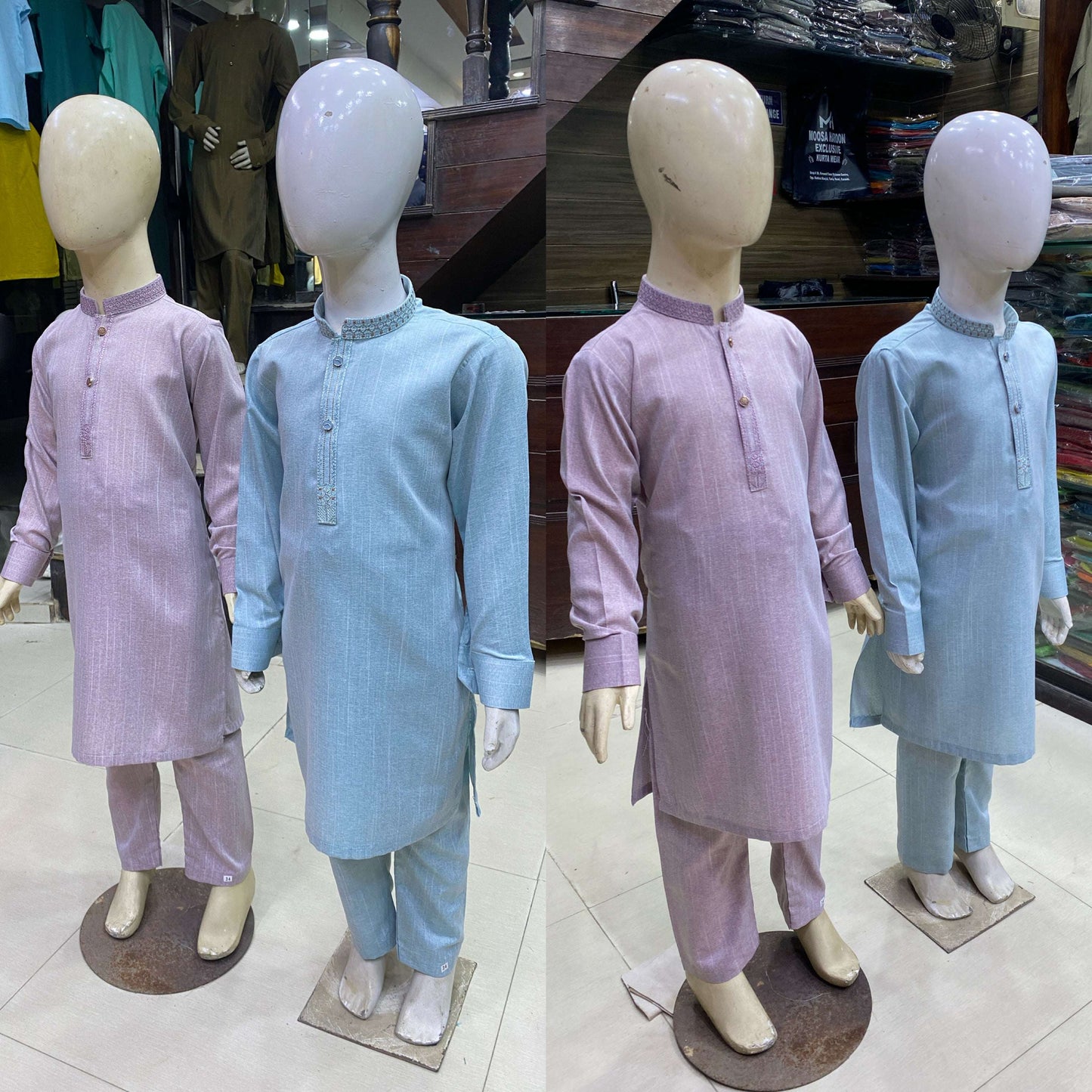 Cornflower Blue Embroidered Kurta Pajama/Shalwar