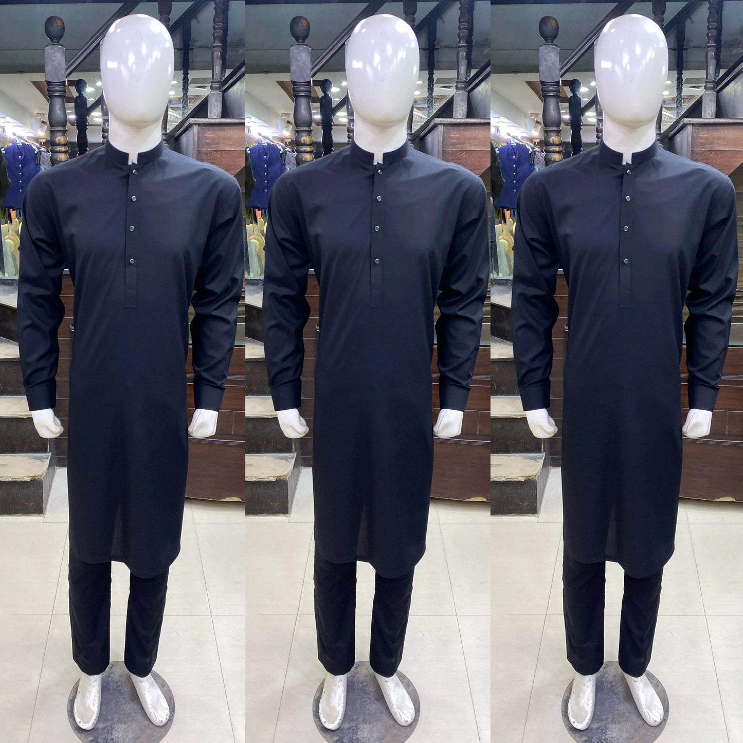 Premium Jet Black Kurta Pajama / Shalwar Kameez