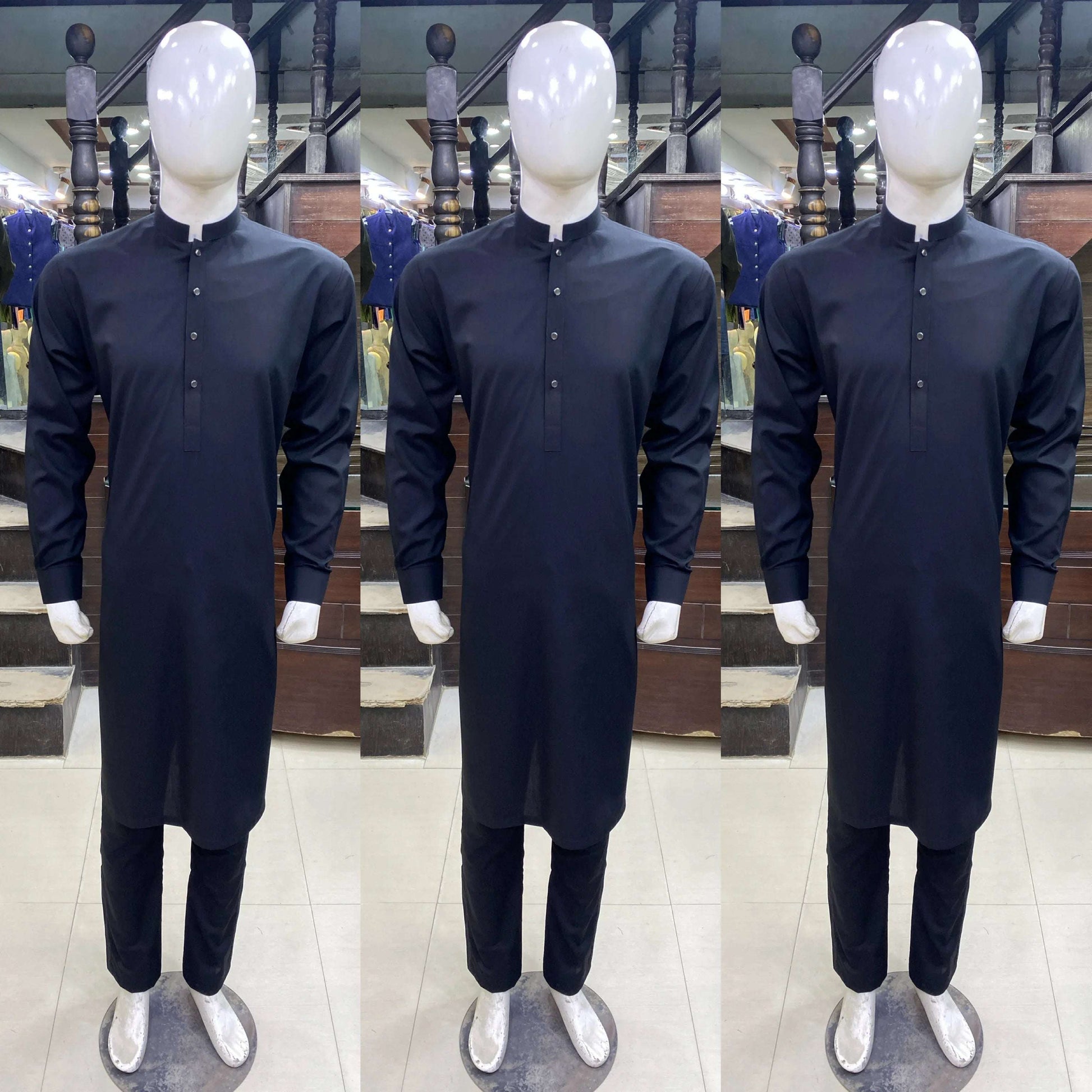 Premium Jet Black Kurta Pajama / Shalwar Kameez