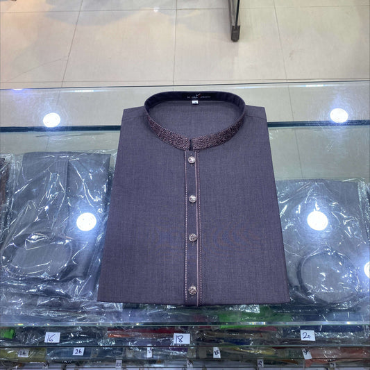Dusty Plum Embroidered Kurta Pajama/Shalwar