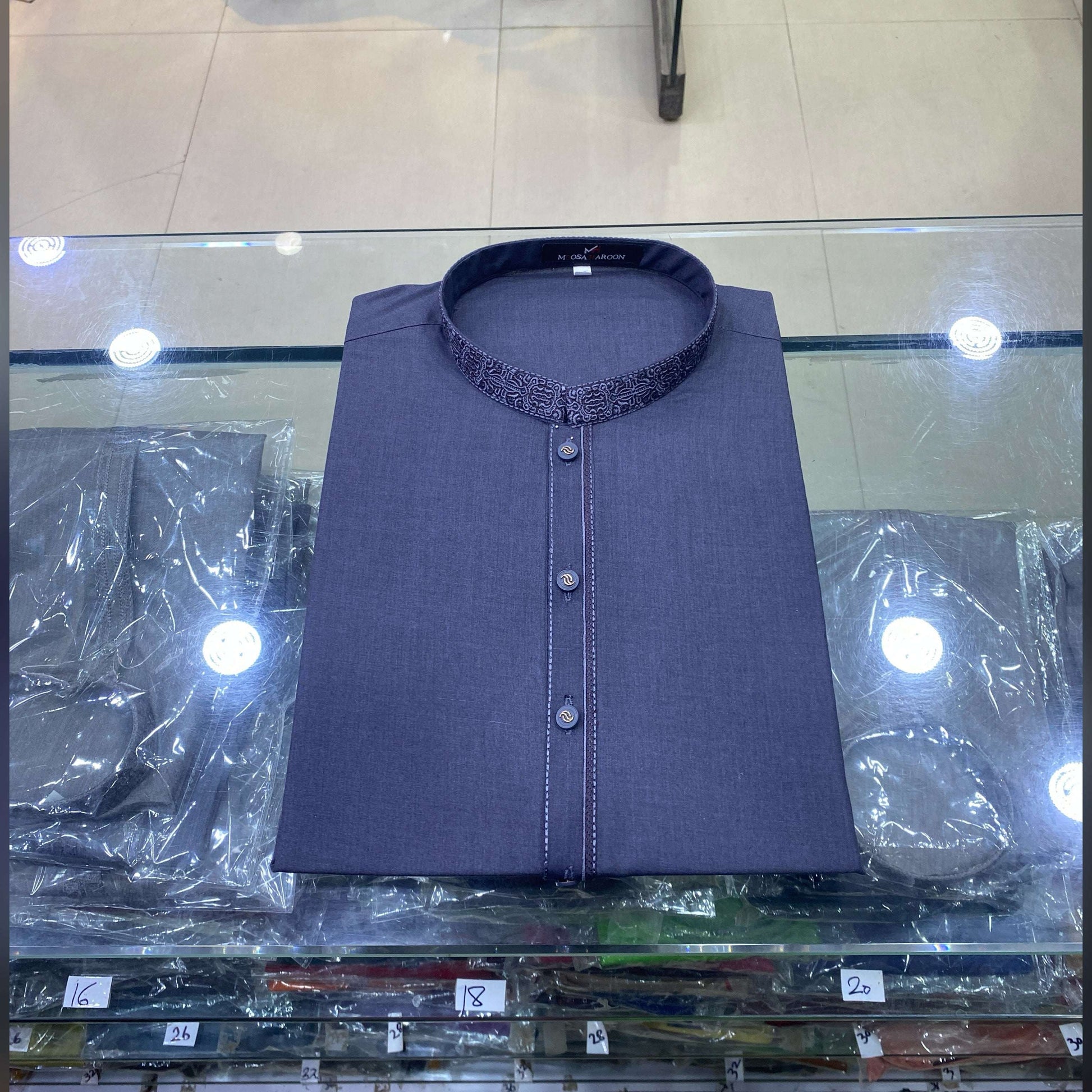Shadow Plum Embroidered Kurta Pajama/Shalwar
