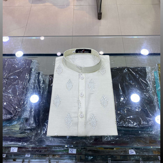 Pistachio Ivory Motif Kurta Pajama