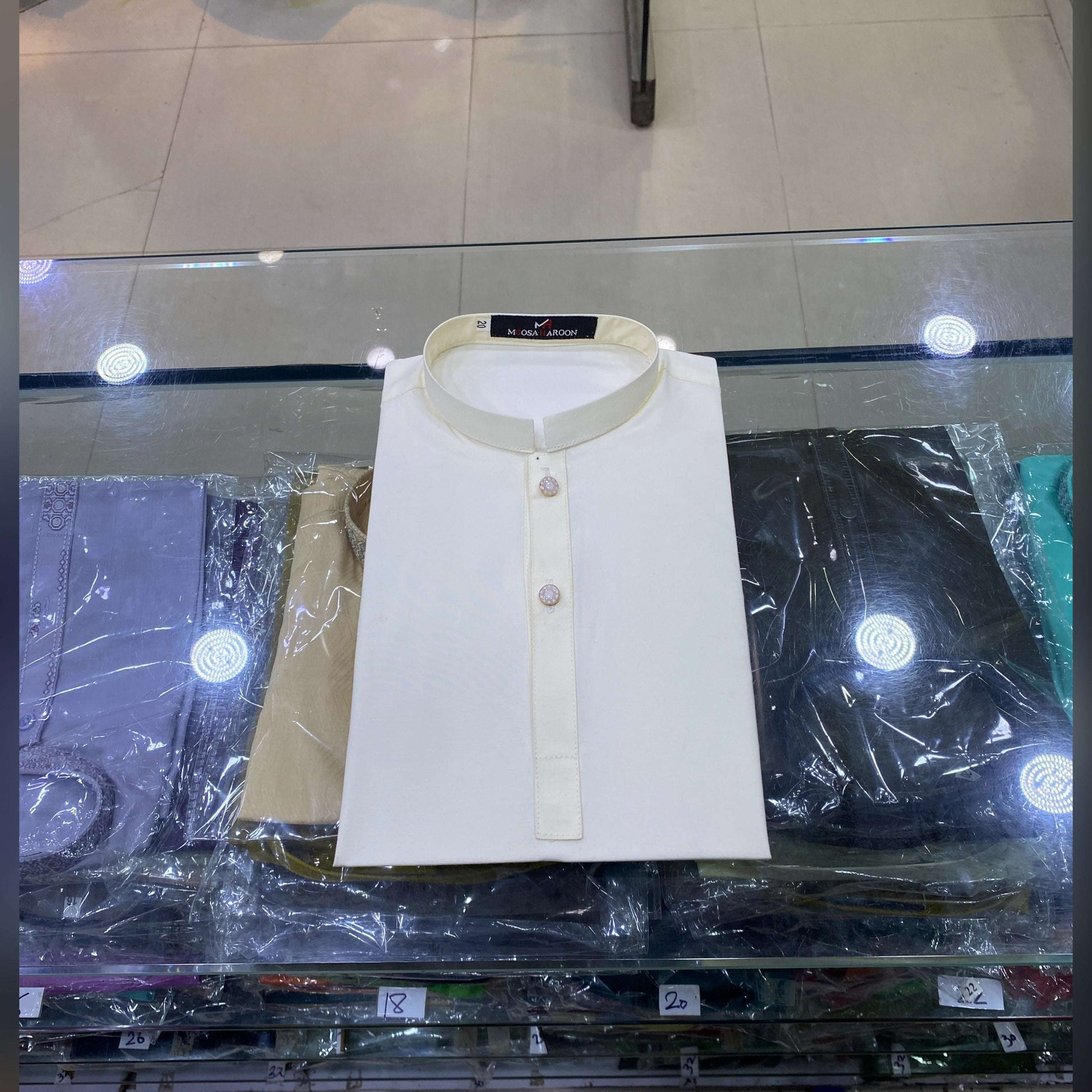 Cream Boski Premium Kurta Pajama/Shalwar
