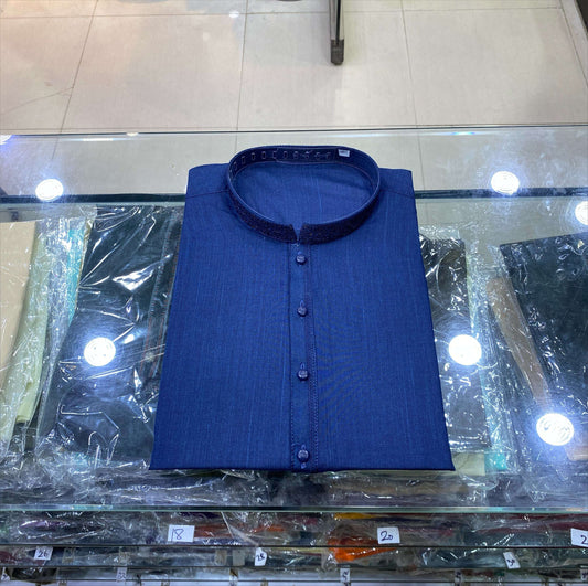 Royal Blue Embroidered Kurta Pajama/Shalwar