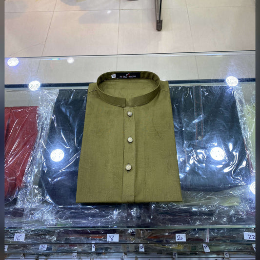 Olive Green Pure Cotton Kurta Pajama