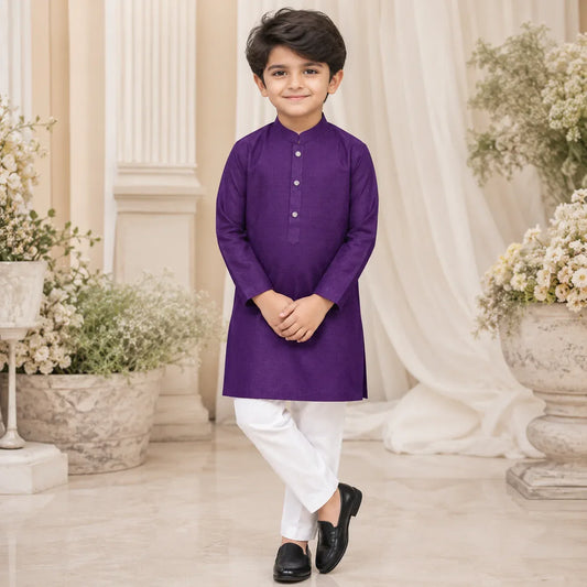 Deep Purple Pure Cotton Kurta Pajama