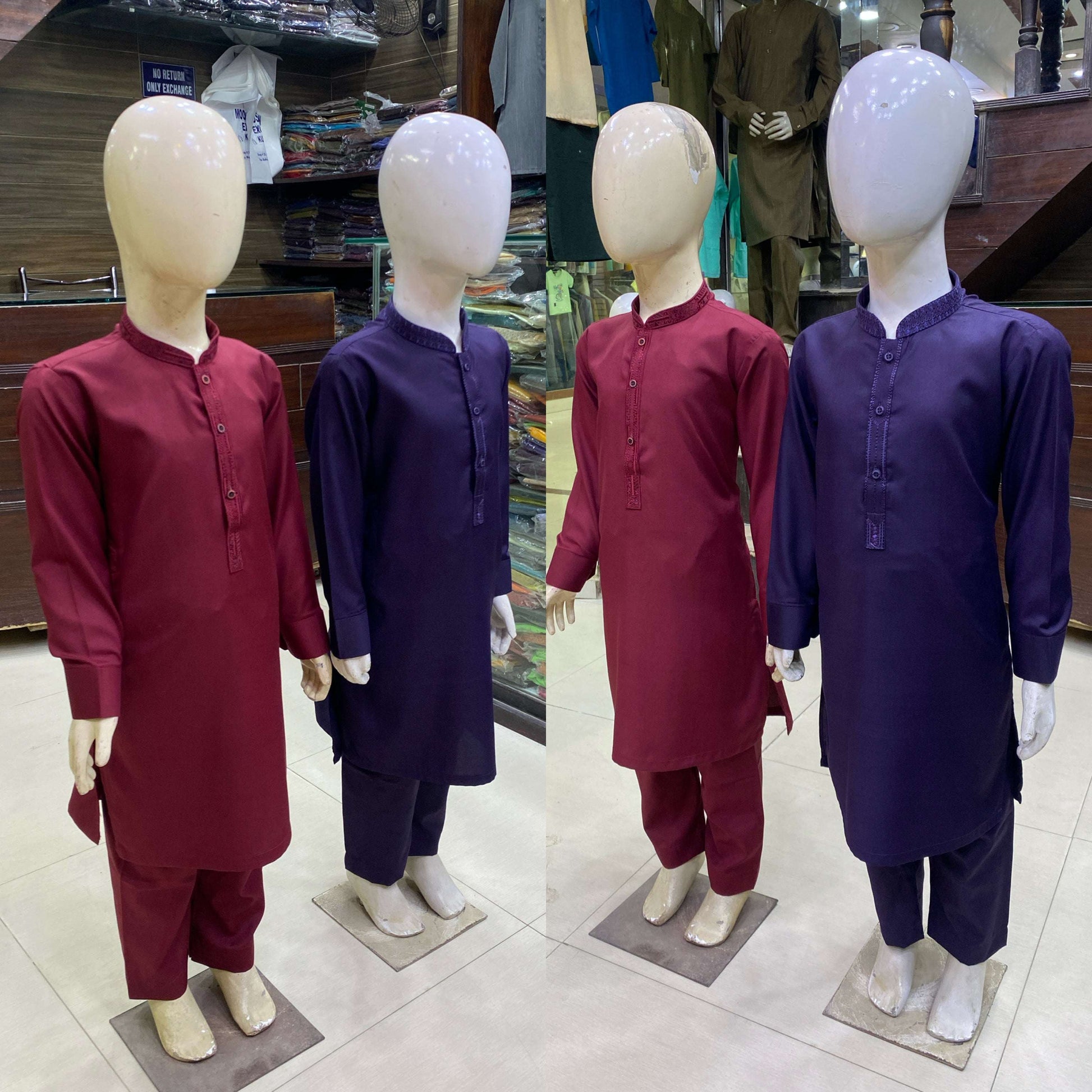 Teal Blue Embroidered Kurta Pajama