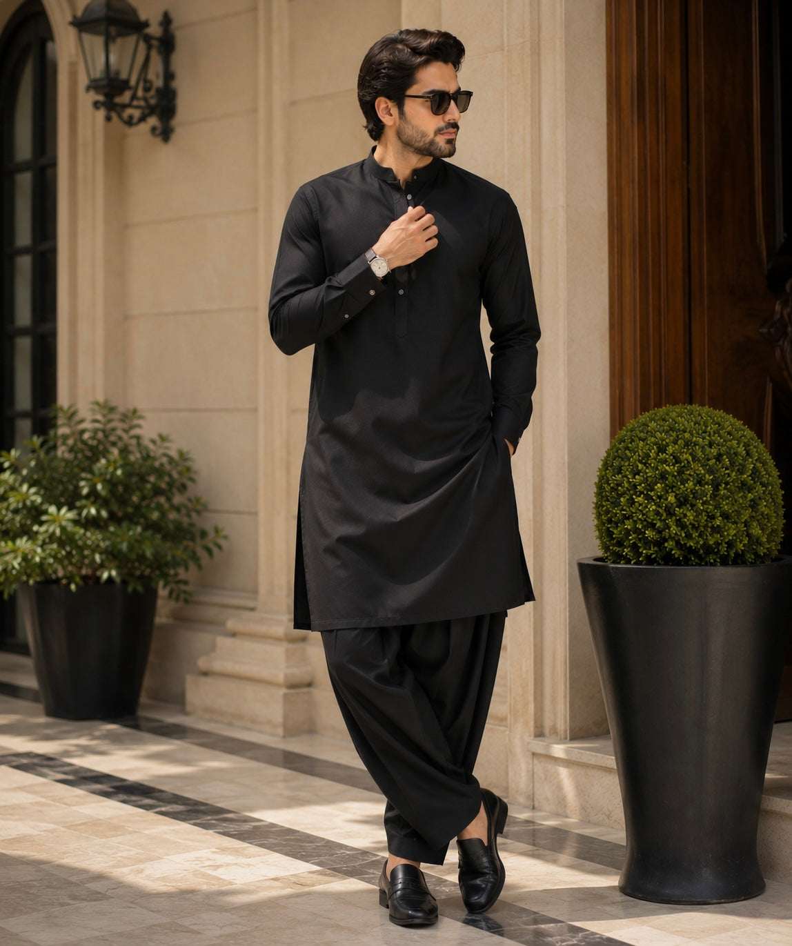Jet Black Premium Kurta Pajama/Shalwar