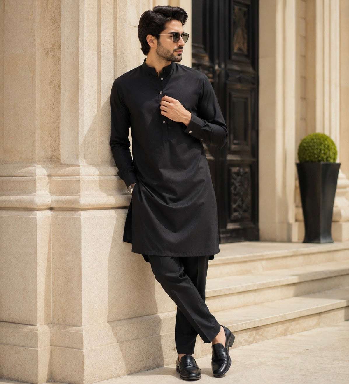 Jet Black Premium Kurta Pajama/Shalwar