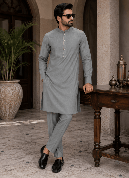 Sage Green Designing Kurta Pajama/Shalwar