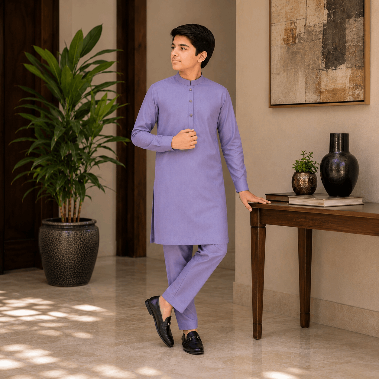 Slate Lilac Premium Kurta Pajama/Shalwar