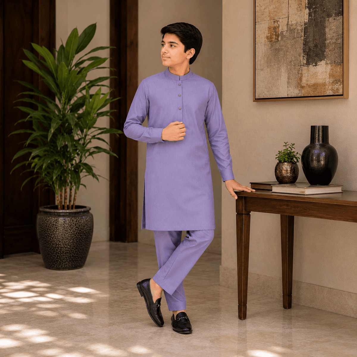 Slate Lilac Premium Kurta Pajama/Shalwar