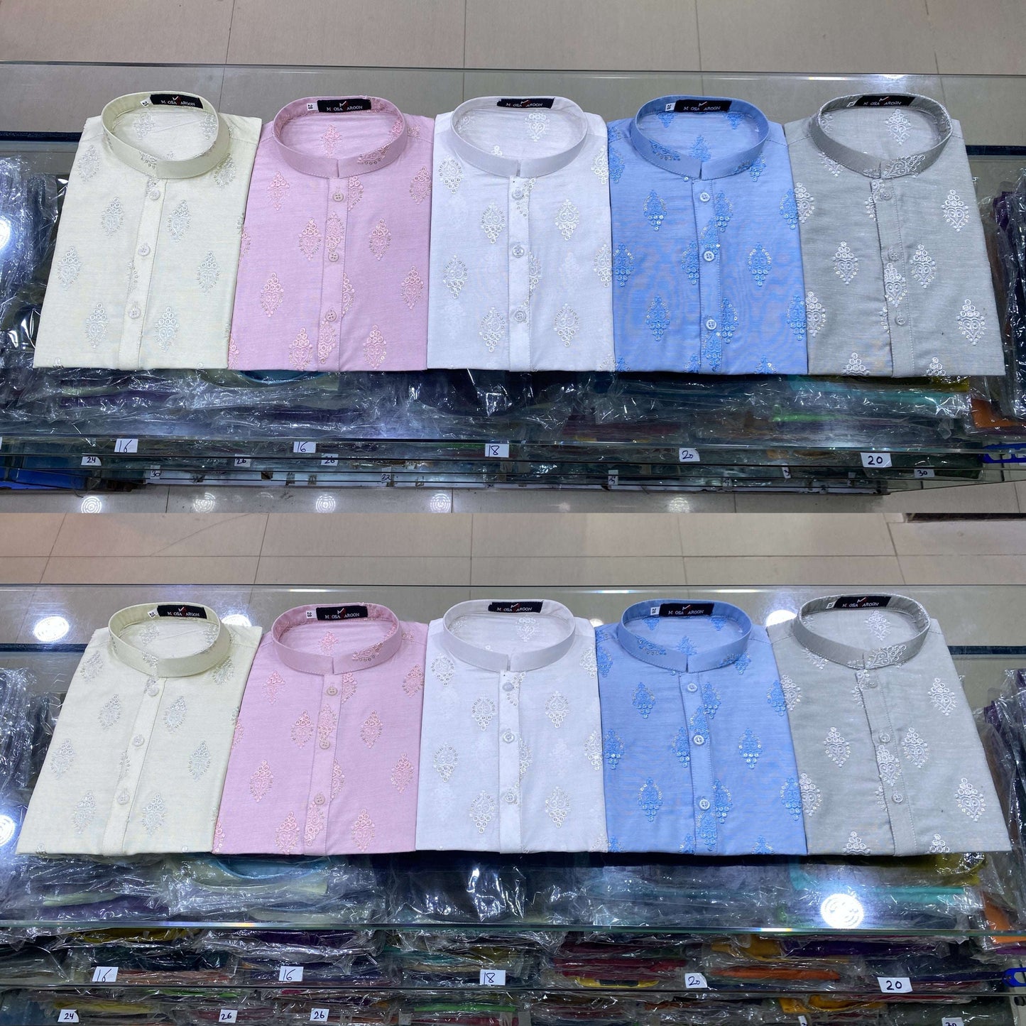 Ash Grey Motif Kurta Pajama
