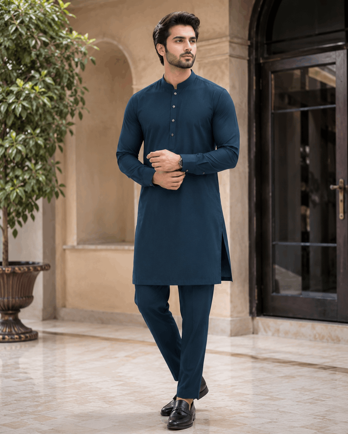 Deep Teal Premium Kurta Pajama/Shalwar