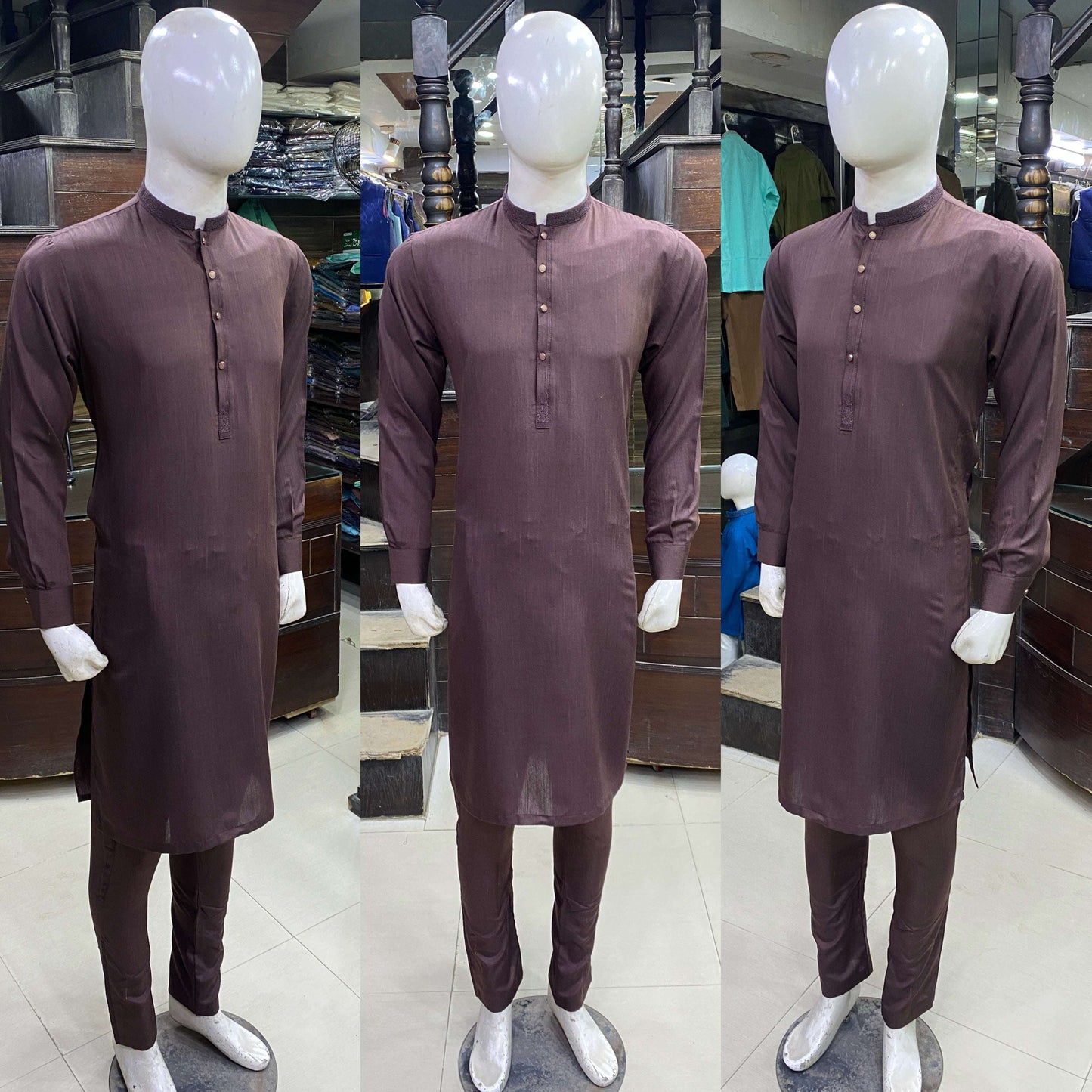 Deep Vine Embroidered Kurta Pajama/Shalwar