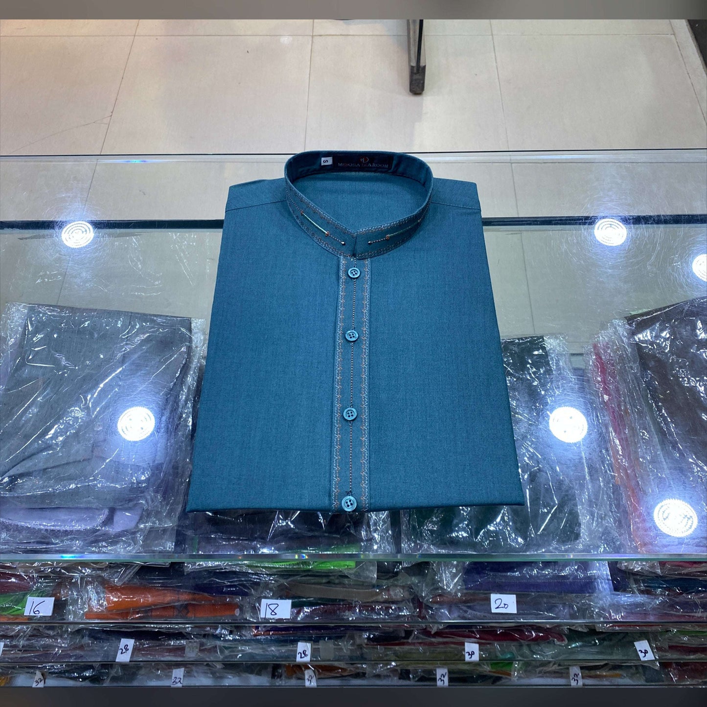Teal Green Embroidered Kurta Pajama/Shalwar