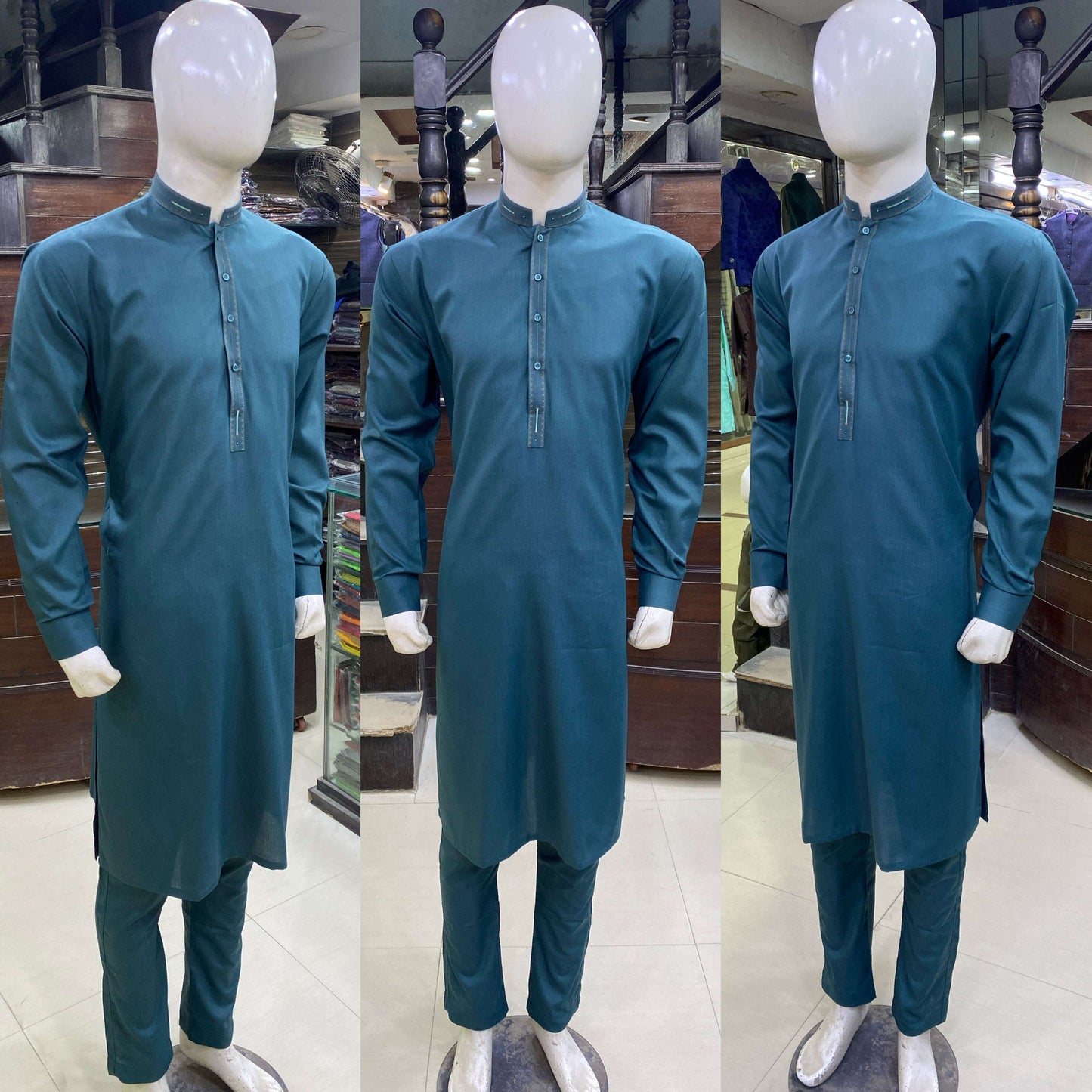 Royal Blue Embroidered Kurta Pajama/Shalwar