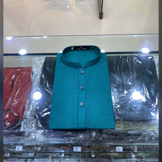 Teal Blue Pure Cotton Kurta Pajama