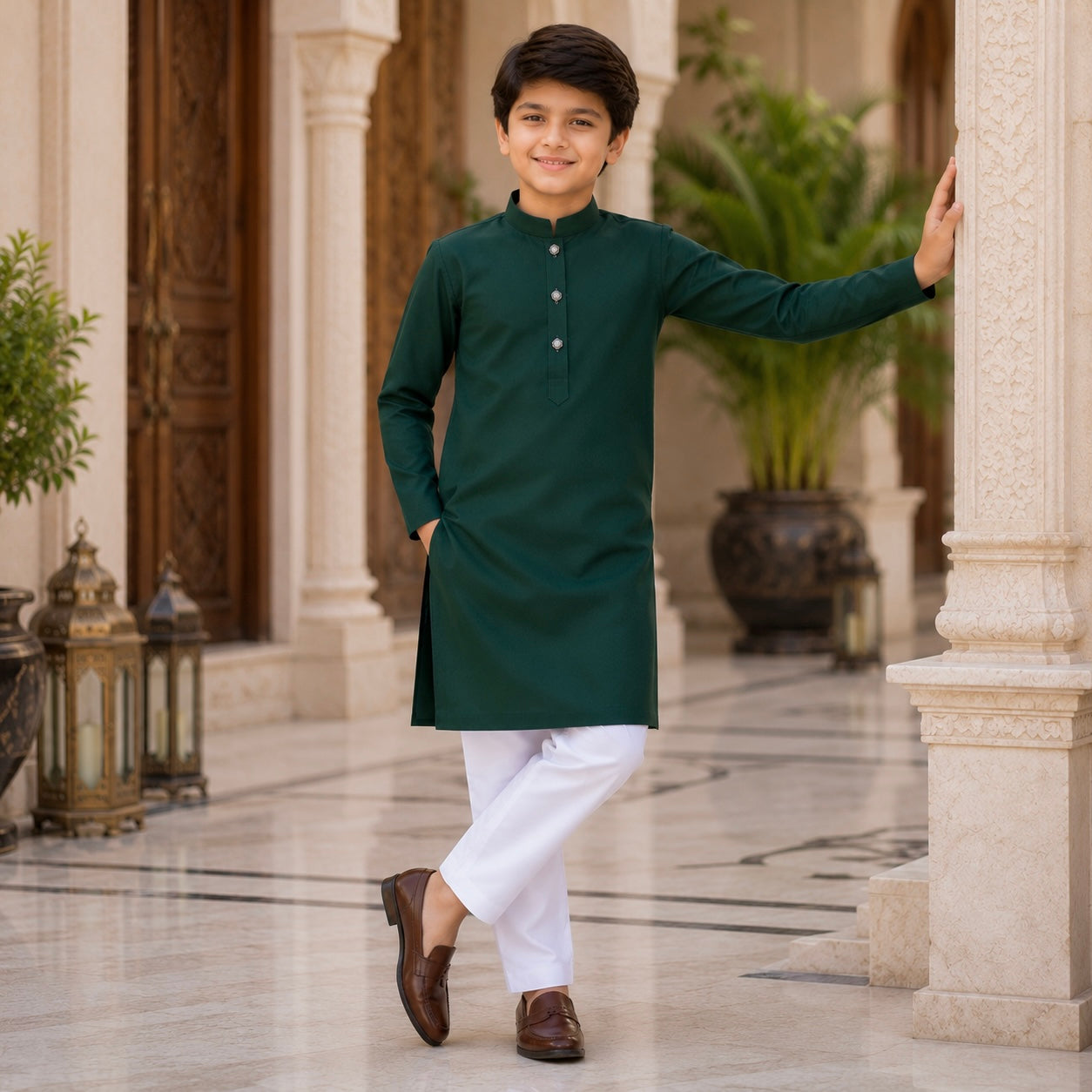 Green Premium Kurta Trouser