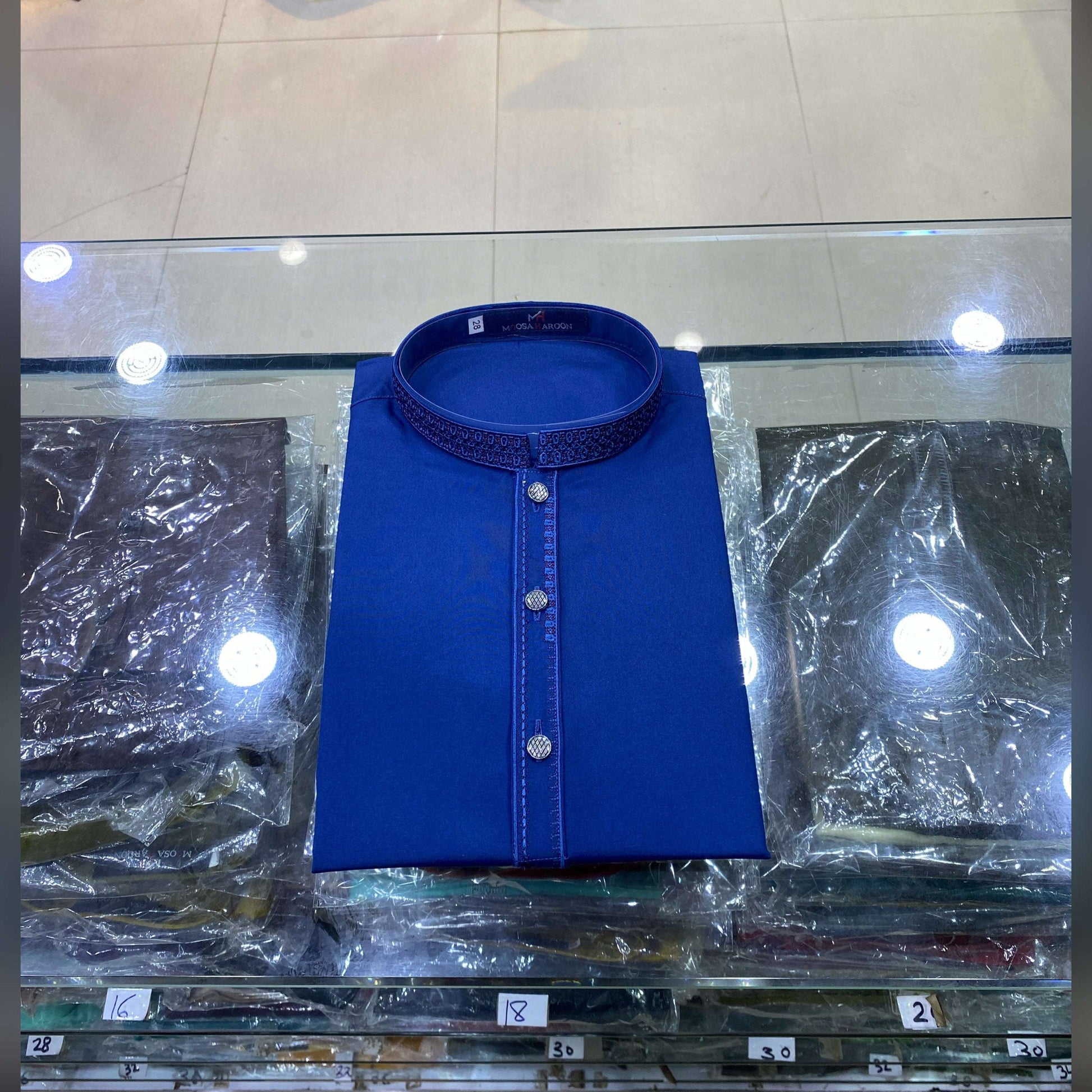Royal Blue Embroidered Kurta Pajama/Shalwar