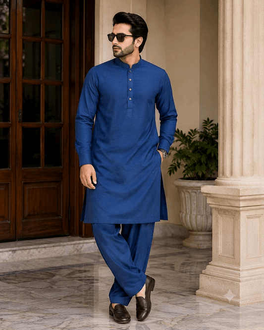 Ink Blue Premium Kurta Pajama/Shalwar