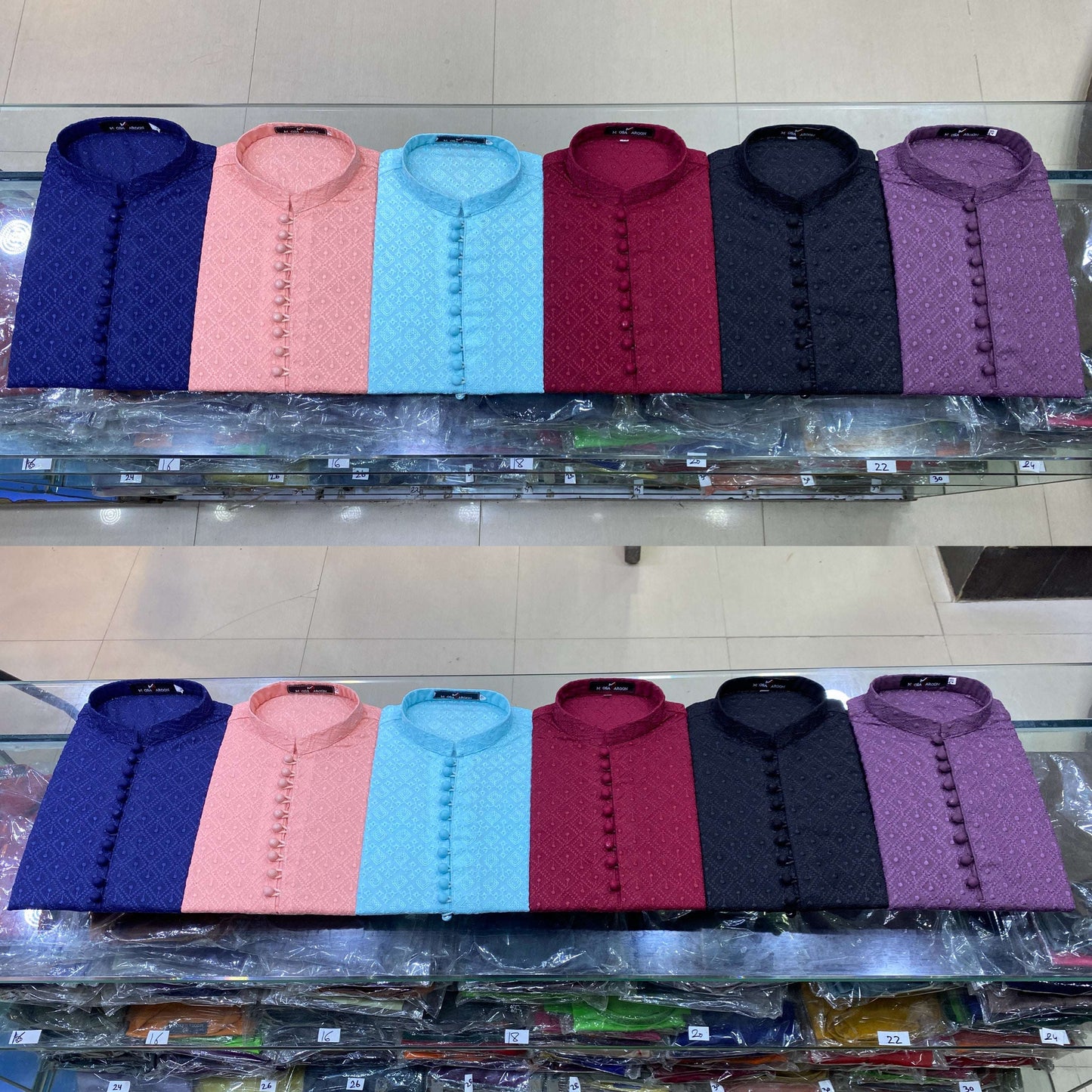 Redish Mahroon Chickenkari Kurta Pajama