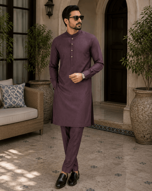 Deep Vine Embroidered Kurta Pajama/Shalwar
