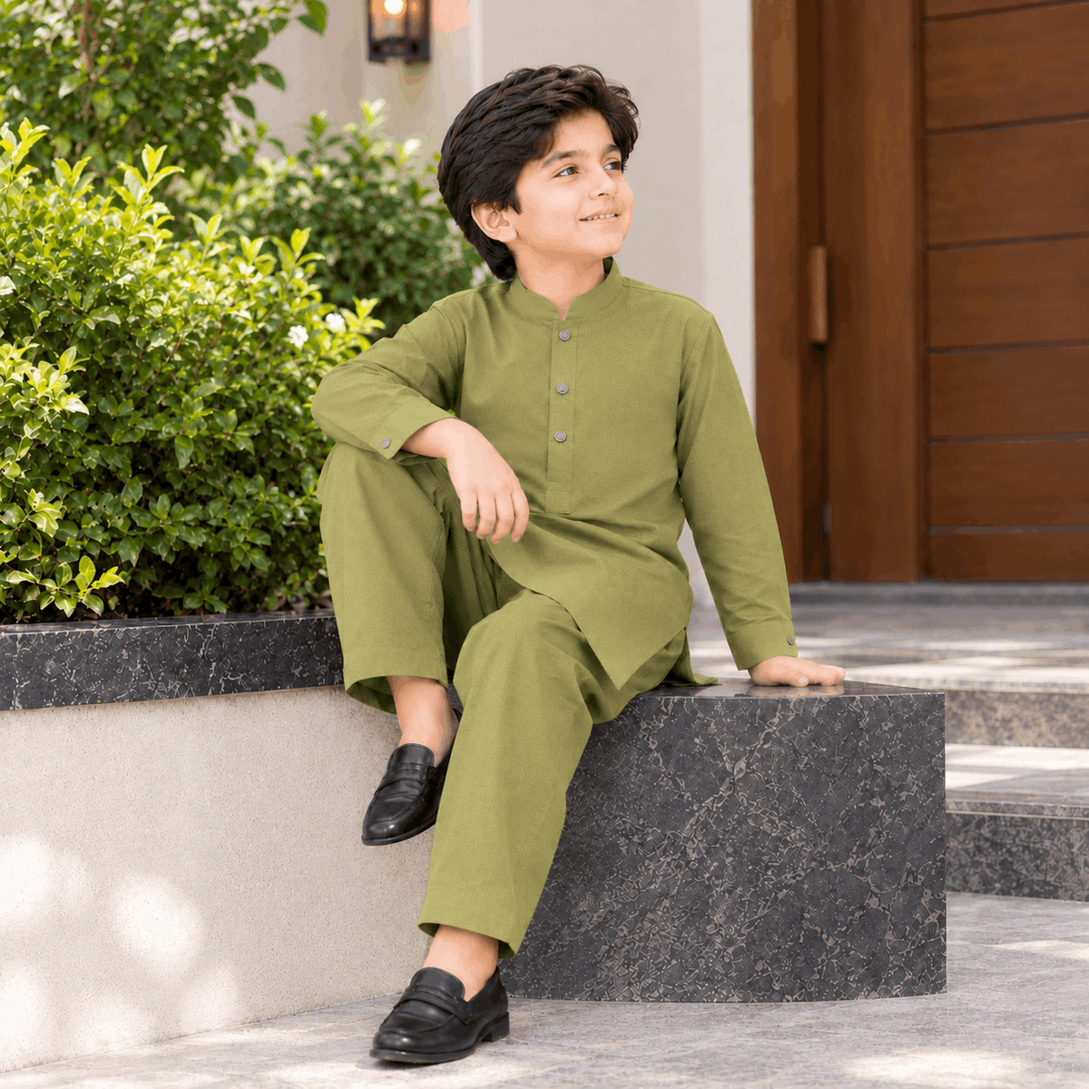 Olive Green Premium Kurta Shalwar