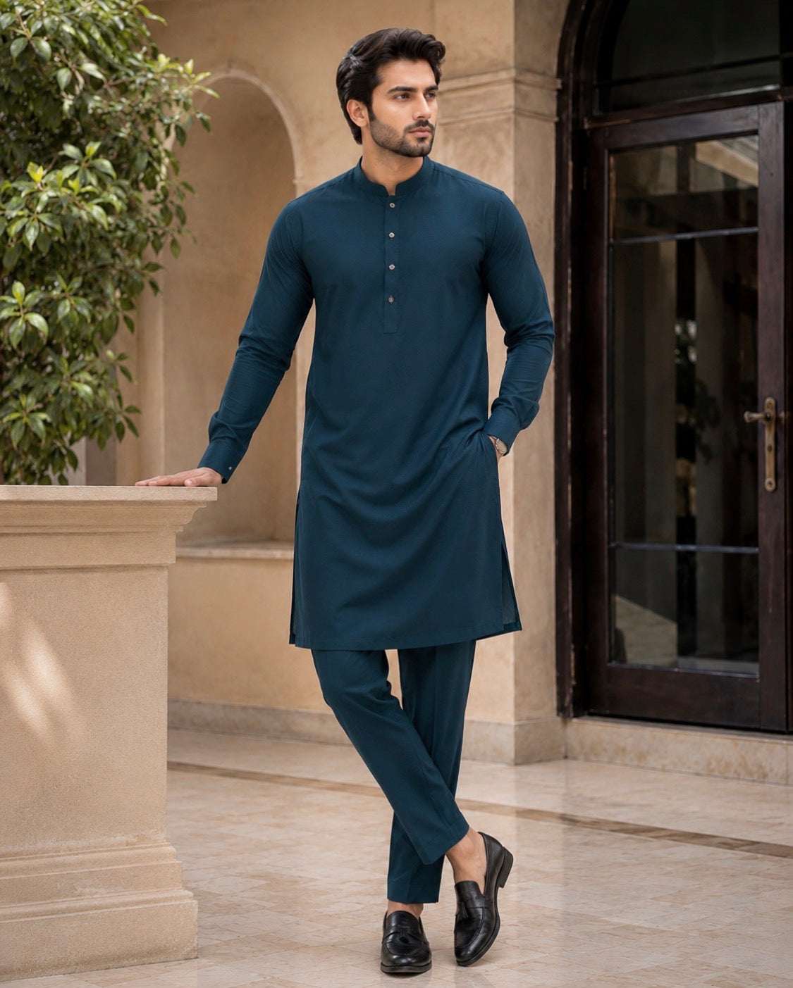 Deep Teal Premium Kurta Pajama/Shalwar