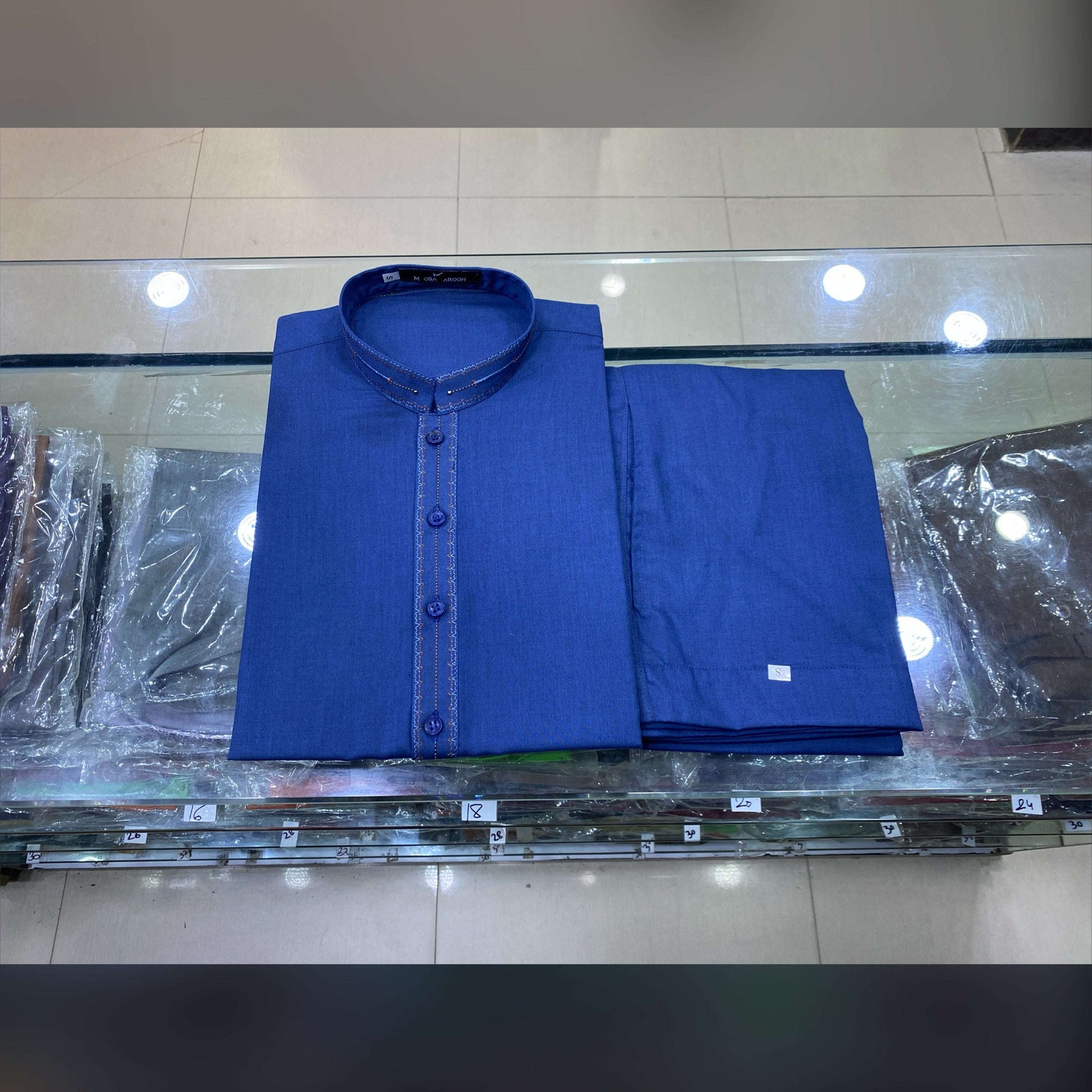 Royal Blue Embroidered Kurta Pajama/Shalwar