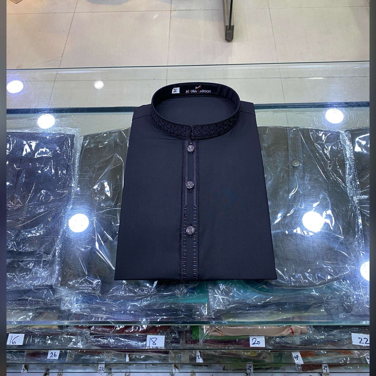 Jet Black Embroidered Kurta Pajama
