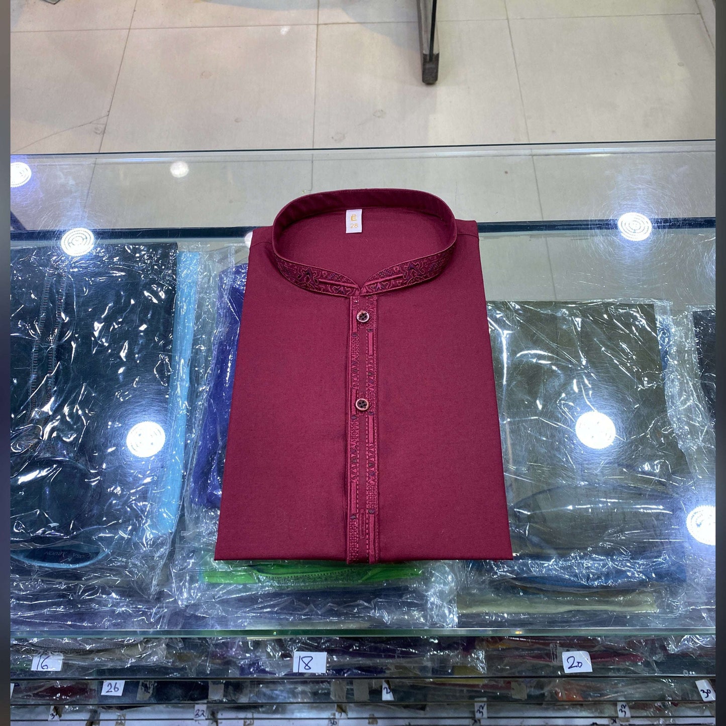 Redish Mahroon Embroidered Kurta Pajama