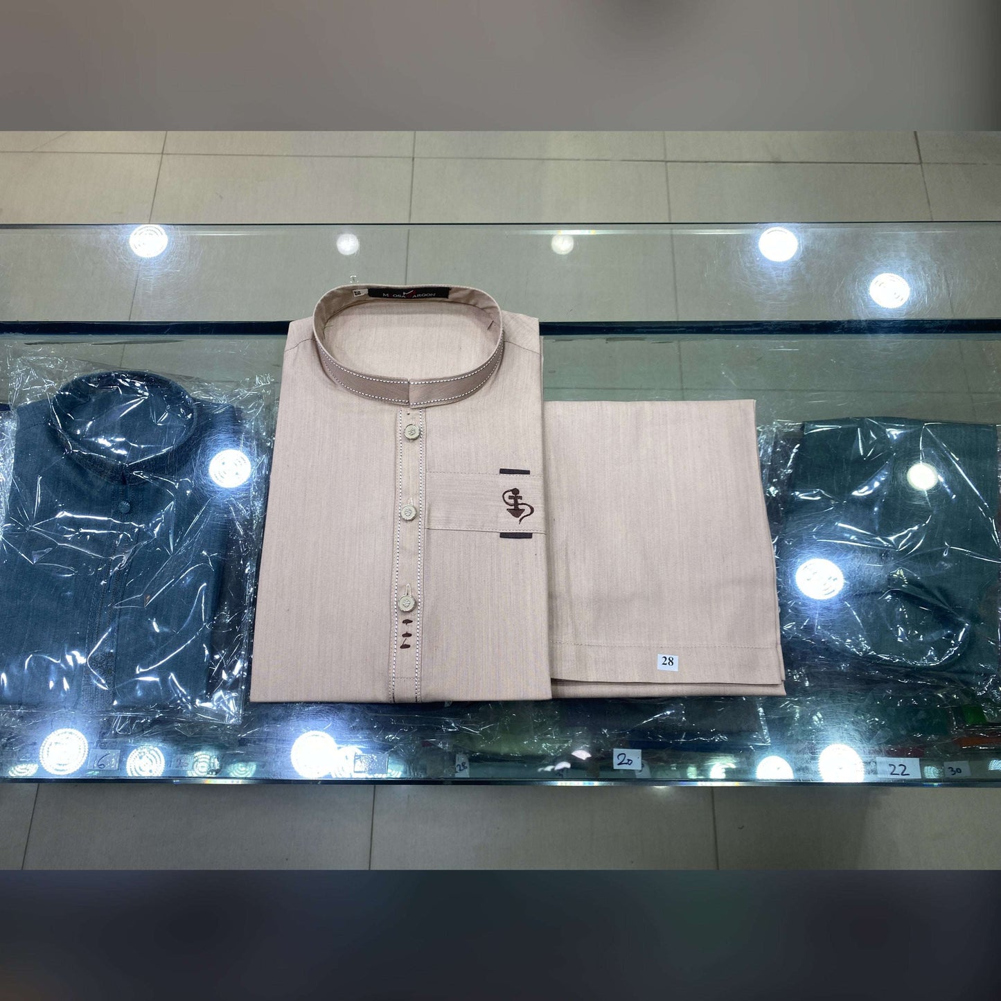 Muted Peach Designing Kurta Pajama/Shalwar
