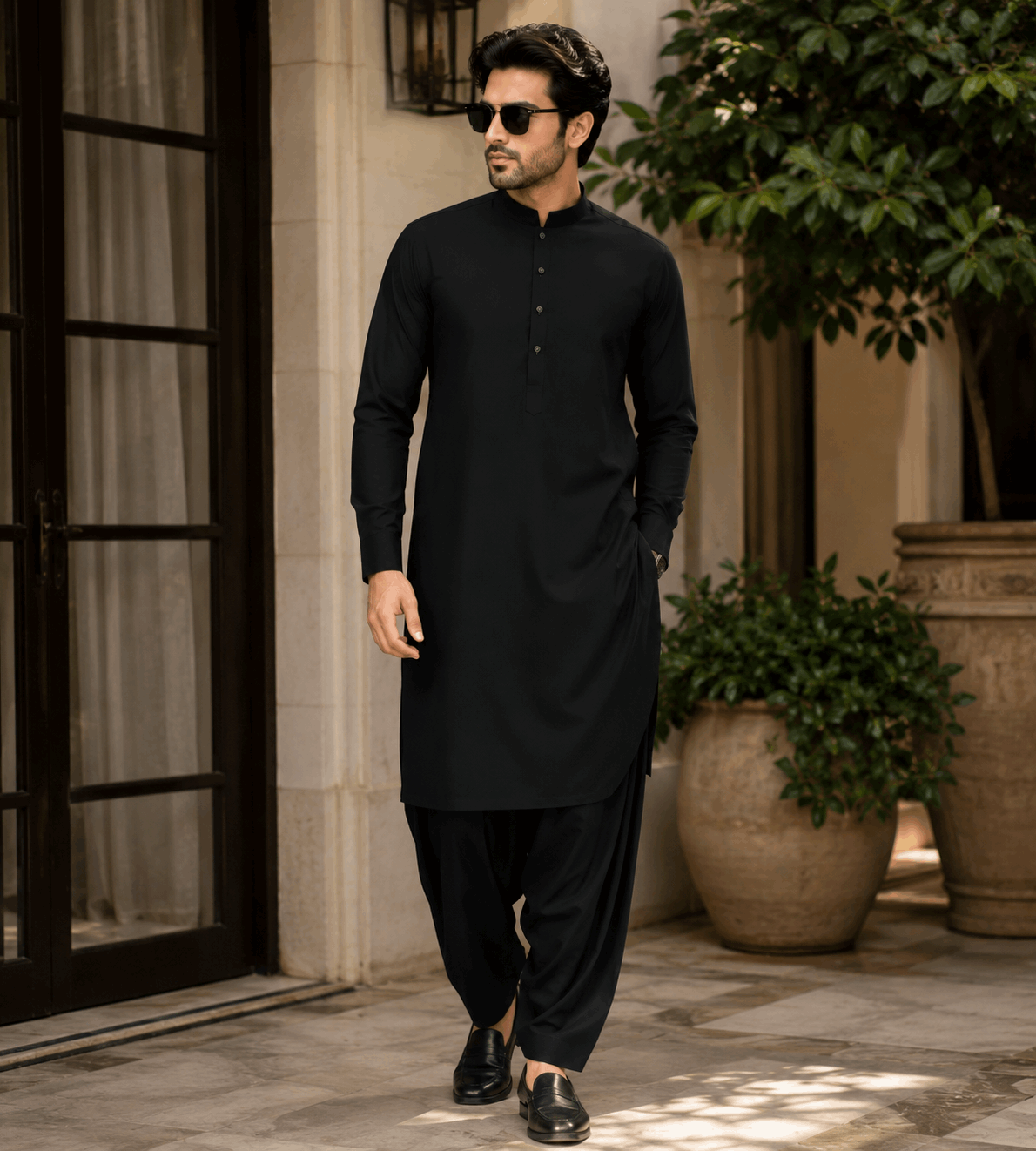 Jet Black Premium Kurta Pajama/Shalwar
