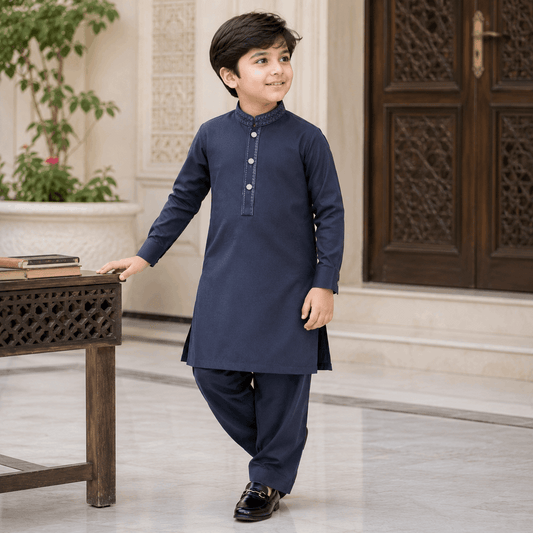 Graphite Grey Embroidered Kurta Pajama/Shalwar