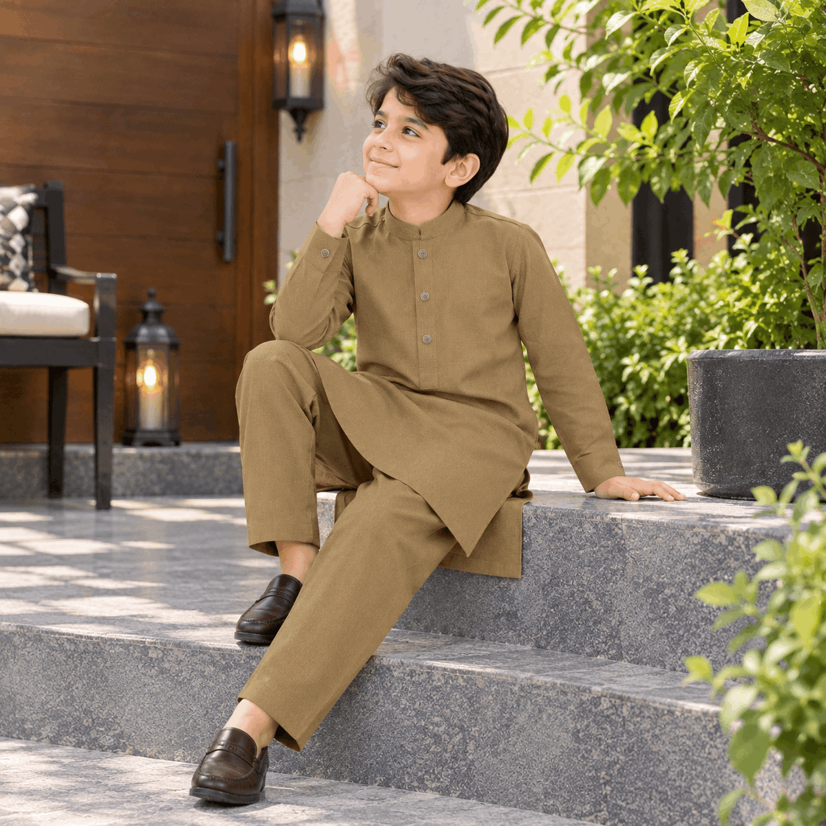 Olive Brown Premium Kurta Shalwar